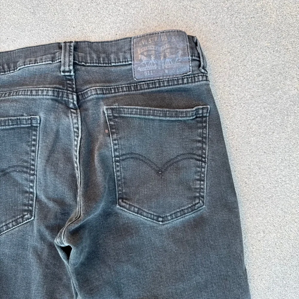Levi's 511 Slim Fit Jeans Mens 30x30 Faded Black Denim Pants